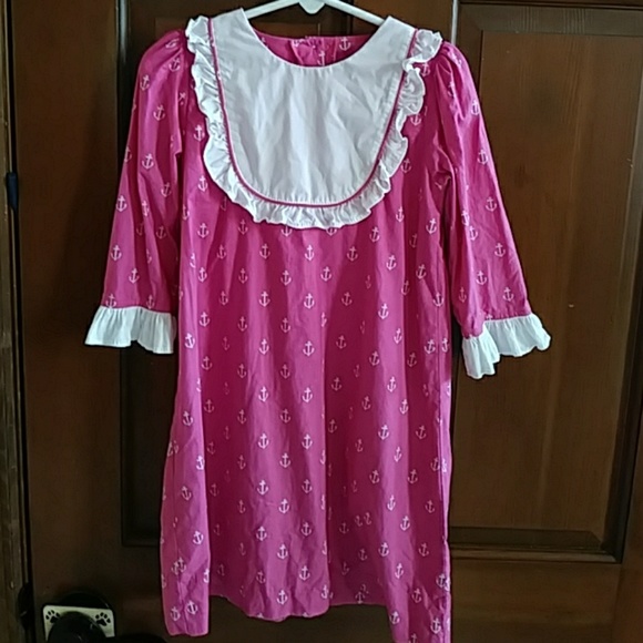 Posh Pickle pink anchor print bib front dress sz 5 - Picture 1 of 4